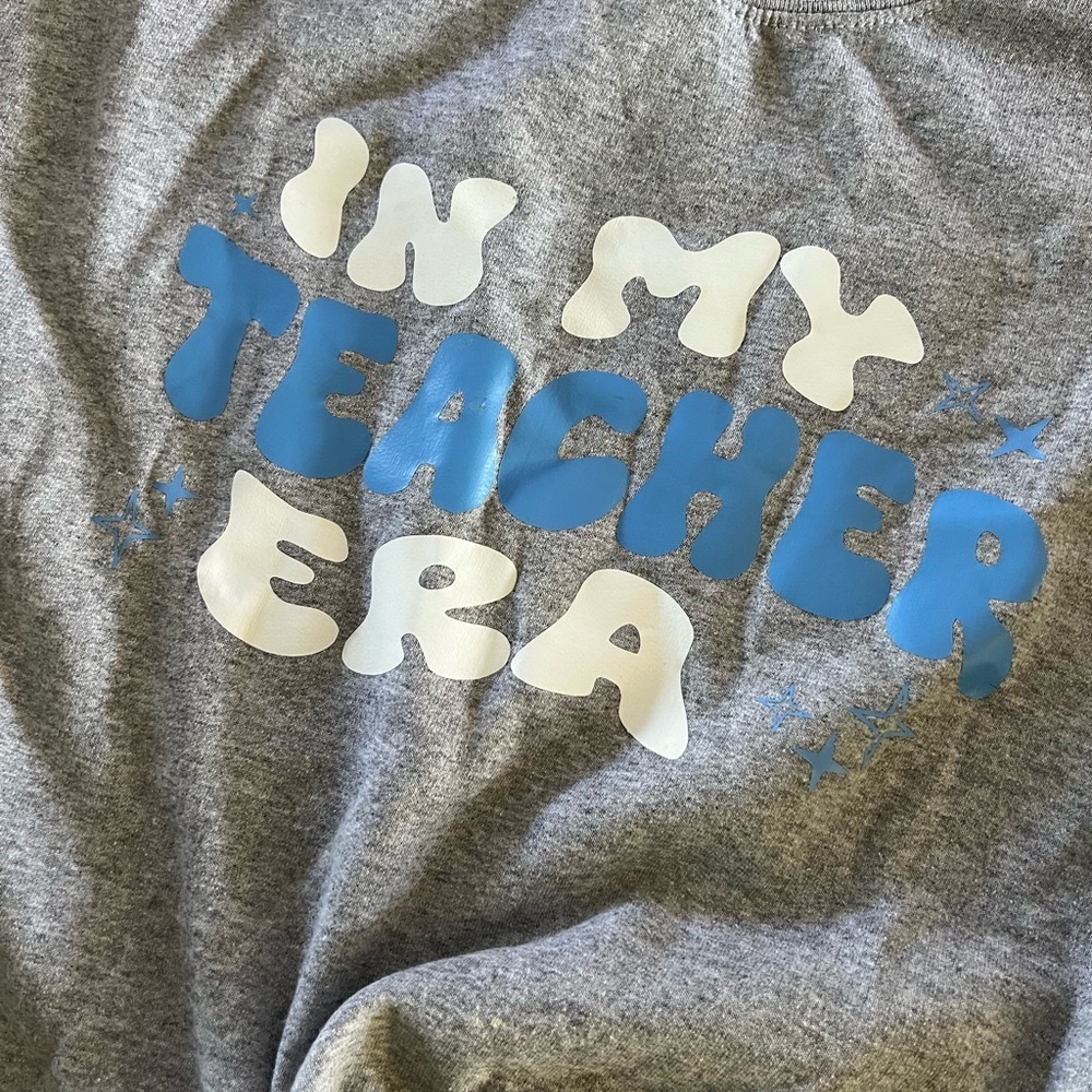 Gray Graphic Women’s Sweater “In My Teacher Era” - Picture 2 of 3